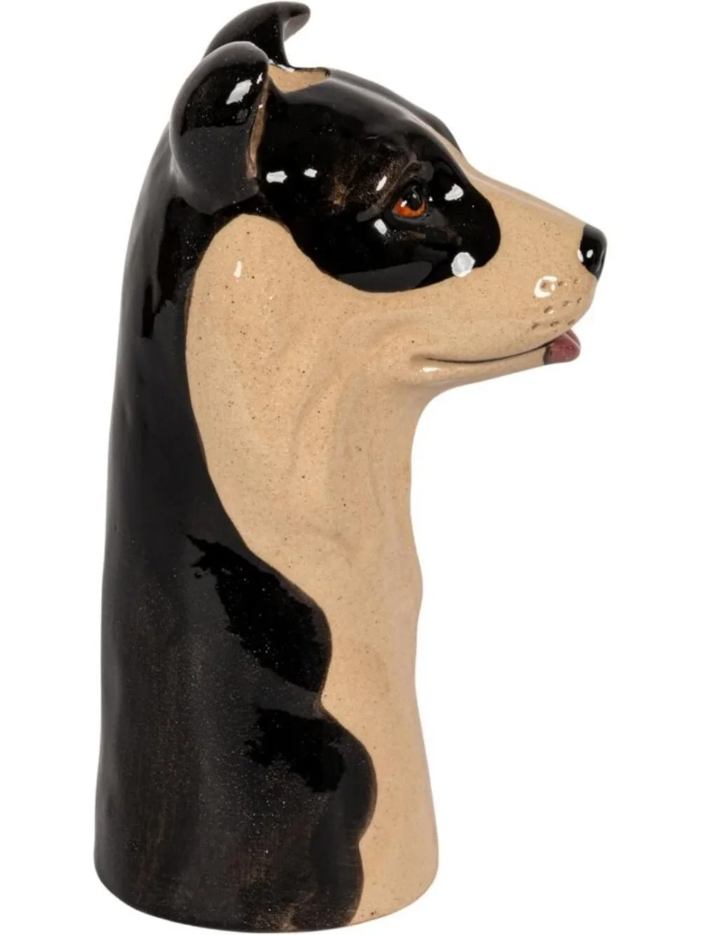 Hand-Painted 4-Piece Stoneware Dog Head Vase Set | Colorful Home Decor Accent